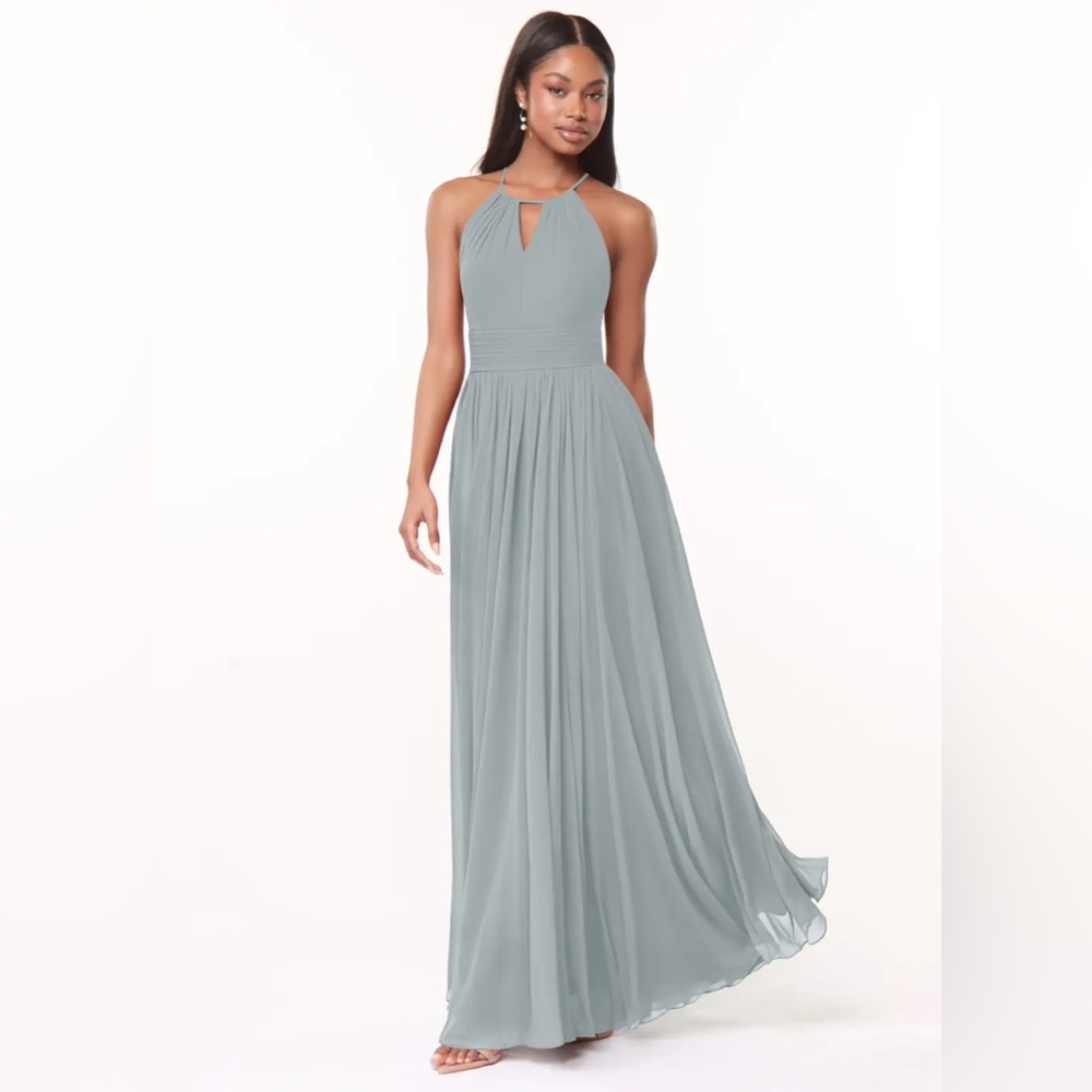 Azazie grey bridesmaid’s dress in size C (see below).